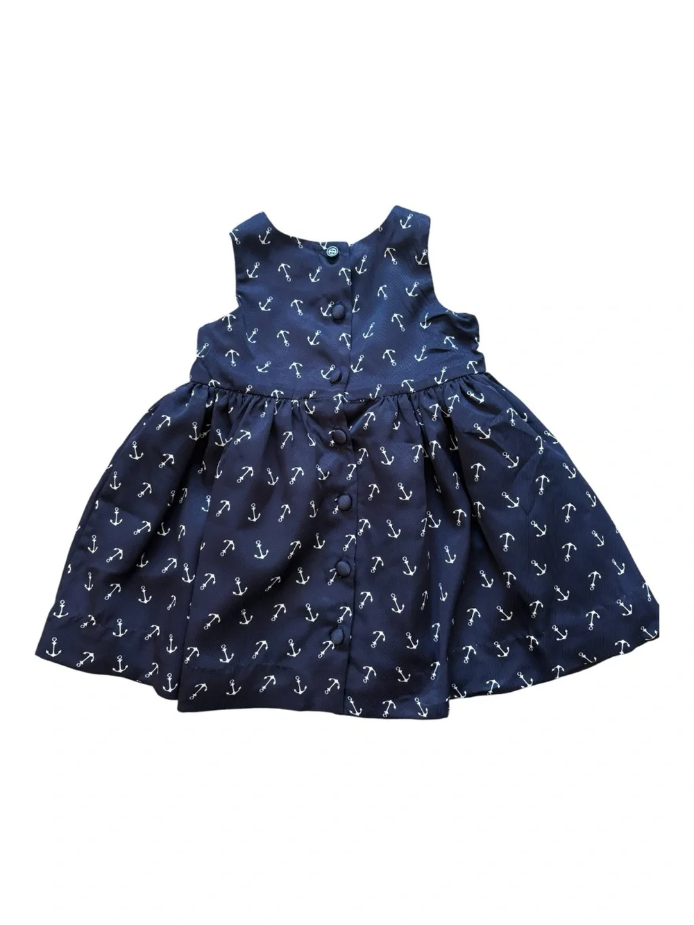 Ralph Lauren Baby Girl Navy Blue Anchor Dress Nautical Sleeveless 9M